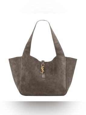 SAINT LAURENT Le 5 A 7 Bea monogram suede leather shoulder bag tote